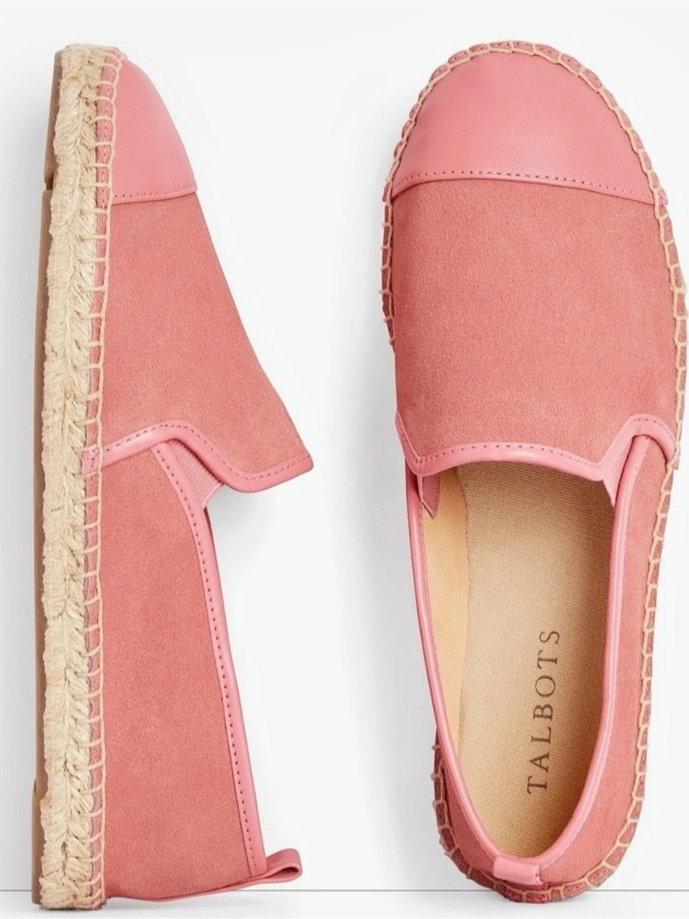 Talbots Izzy Espadrille Flats Suede Pink US 7.5